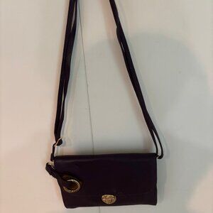 Black Leather Cross Body Bag